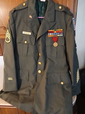 U.S. Army Dark Green Dress Jacket with Medal Ribbons